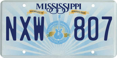 MS license plate NXW807