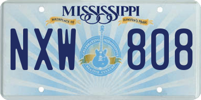 MS license plate NXW808