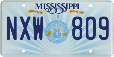 MS license plate NXW809