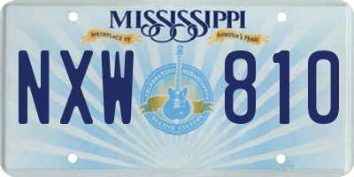 MS license plate NXW810