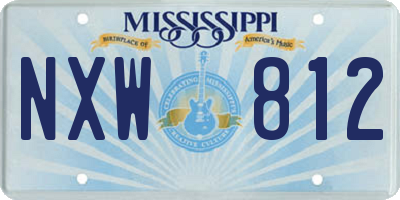 MS license plate NXW812