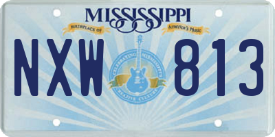MS license plate NXW813