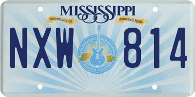 MS license plate NXW814