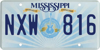 MS license plate NXW816