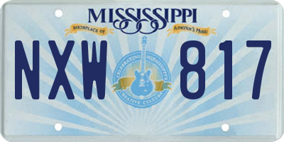 MS license plate NXW817