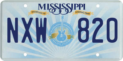 MS license plate NXW820