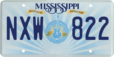 MS license plate NXW822