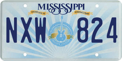 MS license plate NXW824