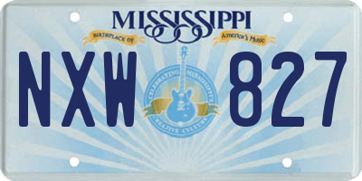 MS license plate NXW827