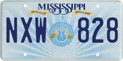 MS license plate NXW828