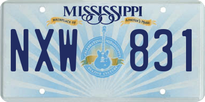 MS license plate NXW831