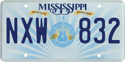 MS license plate NXW832