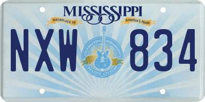 MS license plate NXW834