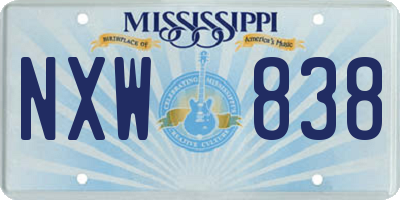MS license plate NXW838