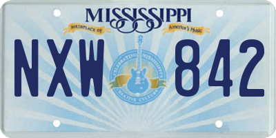 MS license plate NXW842