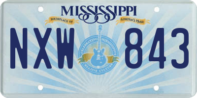 MS license plate NXW843