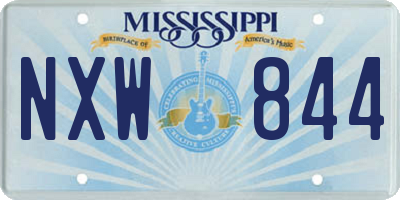 MS license plate NXW844