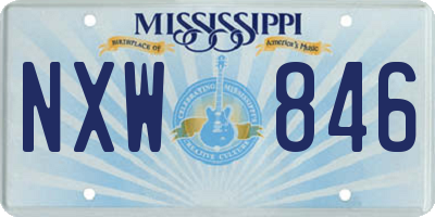 MS license plate NXW846