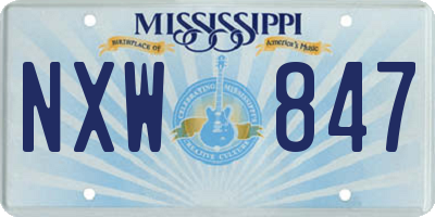 MS license plate NXW847