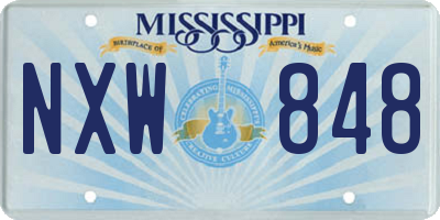 MS license plate NXW848