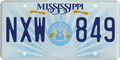 MS license plate NXW849