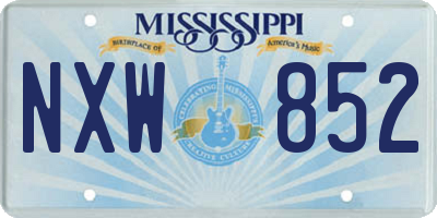 MS license plate NXW852