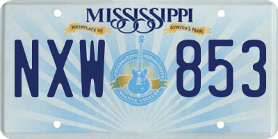 MS license plate NXW853