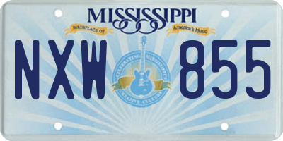 MS license plate NXW855