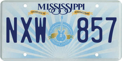 MS license plate NXW857
