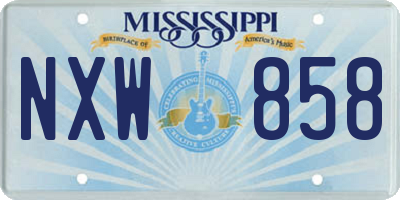 MS license plate NXW858
