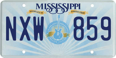 MS license plate NXW859