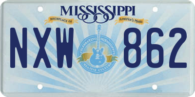 MS license plate NXW862