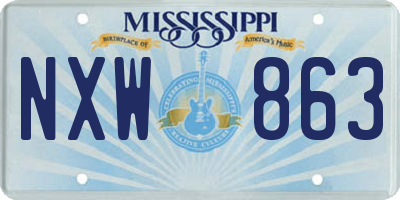MS license plate NXW863
