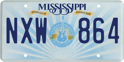 MS license plate NXW864