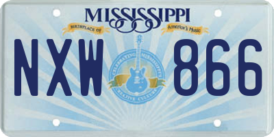 MS license plate NXW866