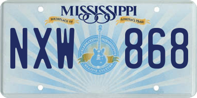 MS license plate NXW868