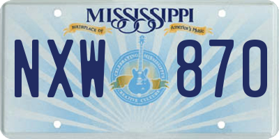 MS license plate NXW870