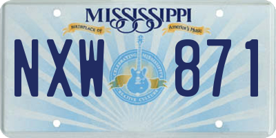 MS license plate NXW871
