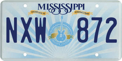 MS license plate NXW872