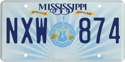 MS license plate NXW874