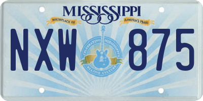 MS license plate NXW875