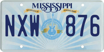 MS license plate NXW876