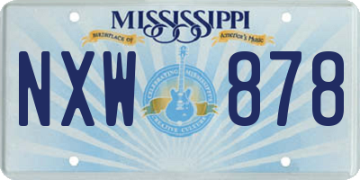 MS license plate NXW878
