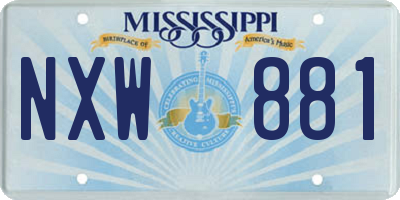 MS license plate NXW881