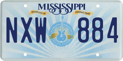 MS license plate NXW884