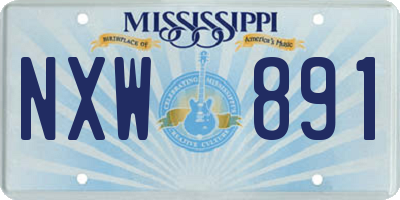 MS license plate NXW891