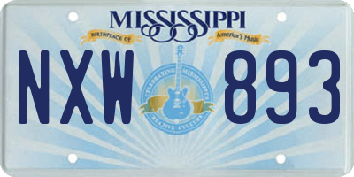 MS license plate NXW893