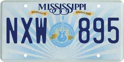 MS license plate NXW895