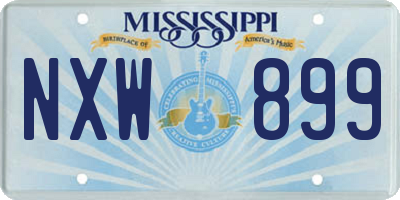 MS license plate NXW899