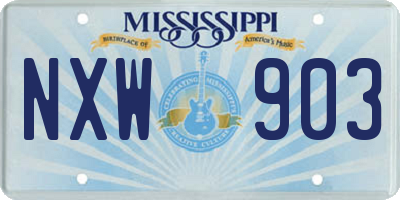 MS license plate NXW903